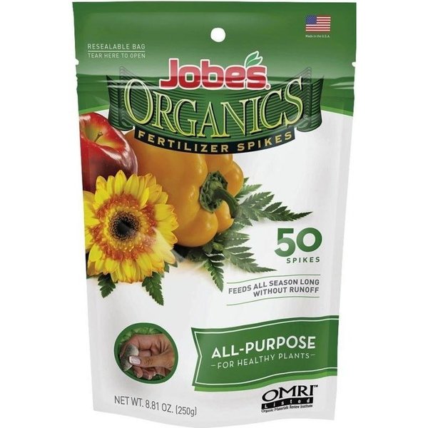 Jobes 0 Fertilizer Spike Pack, Spike, Yellowish Brown, Organic Pack 6528